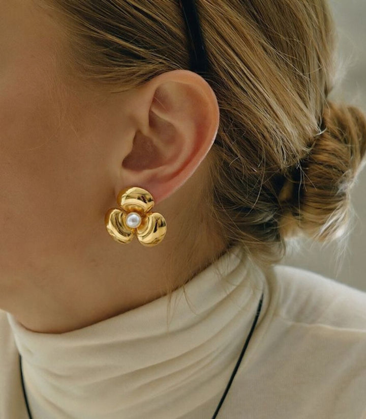 Aretes Flower Pearl