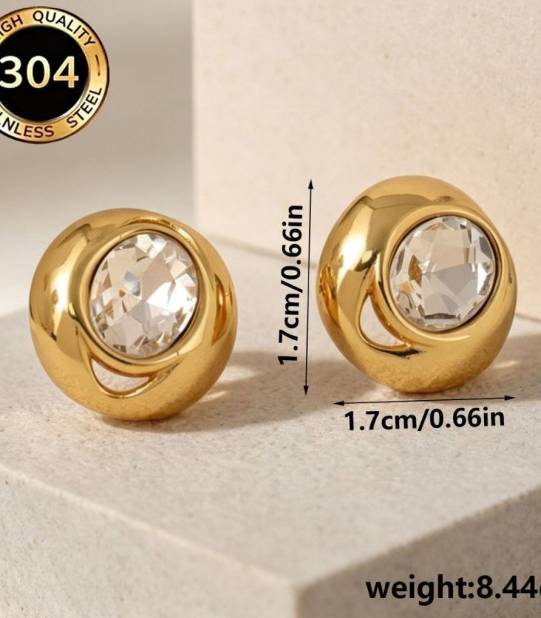 Aretes Classic Rhinestone Stud