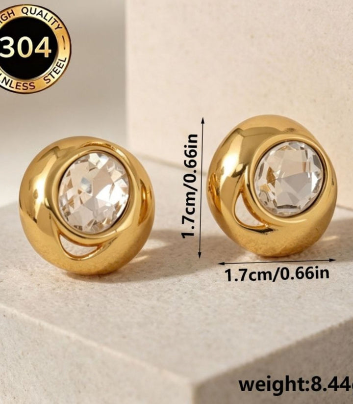Aretes Classic Rhinestone Stud