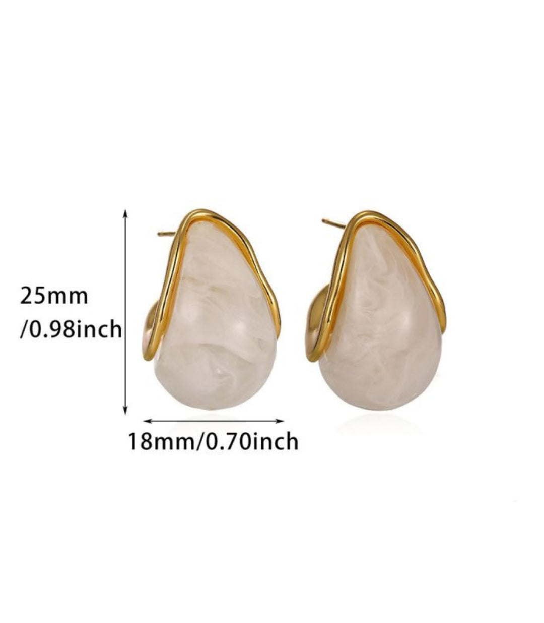 Aretes Irregular White 18k