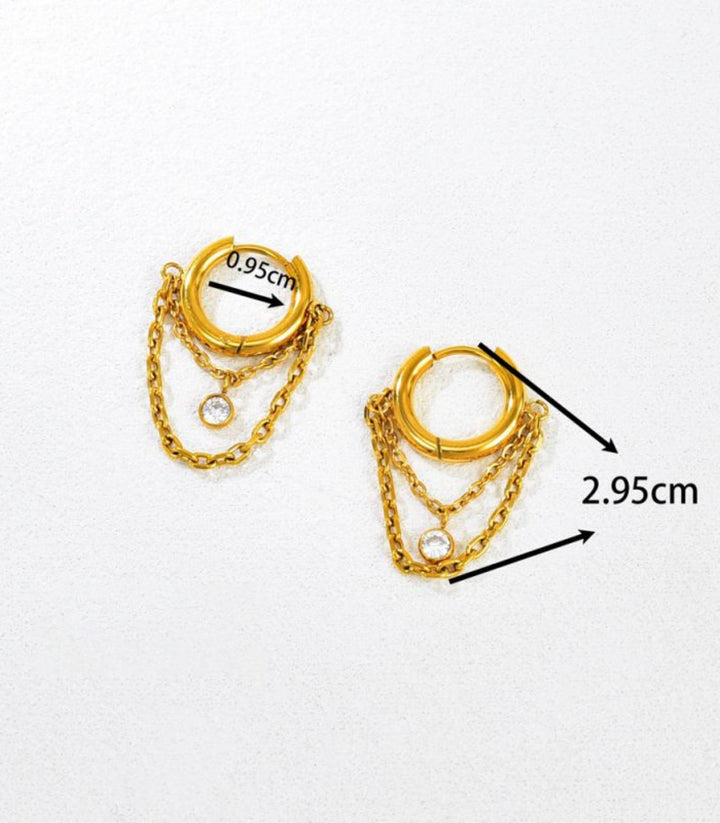 Aretes Round Zircon Tassel