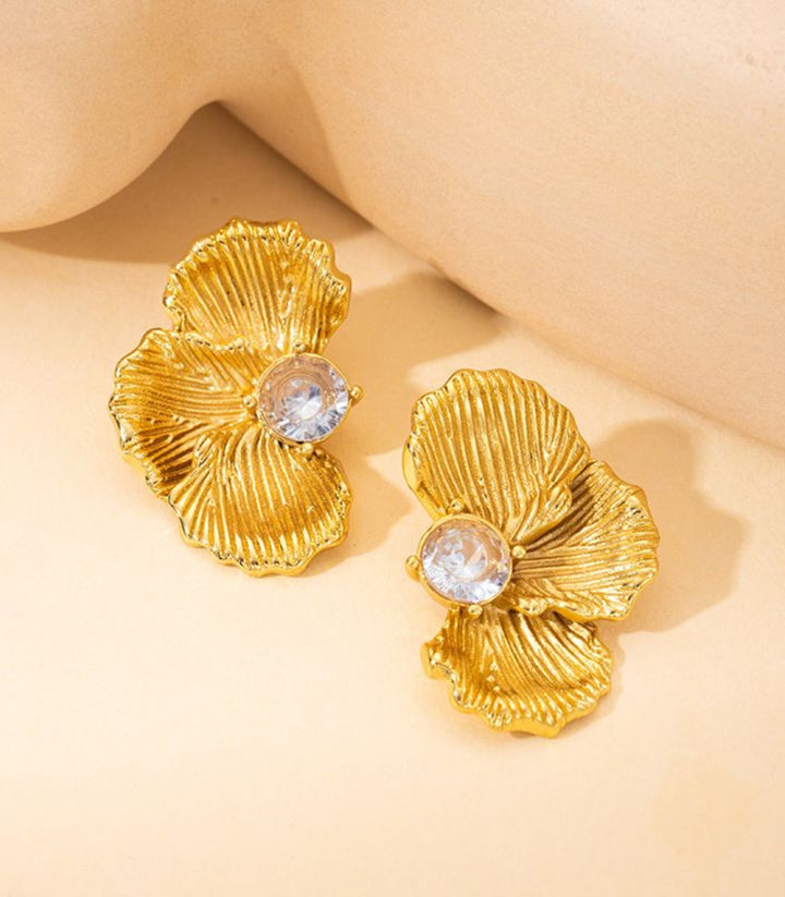 Aretes Hojas Cristal