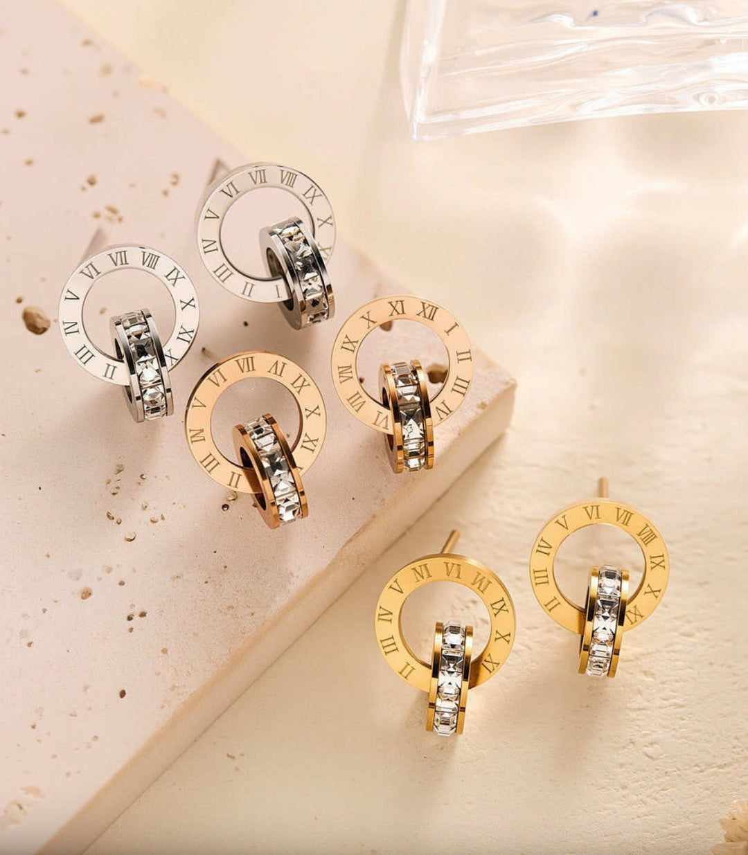 Aretes Gold Diamond Roman