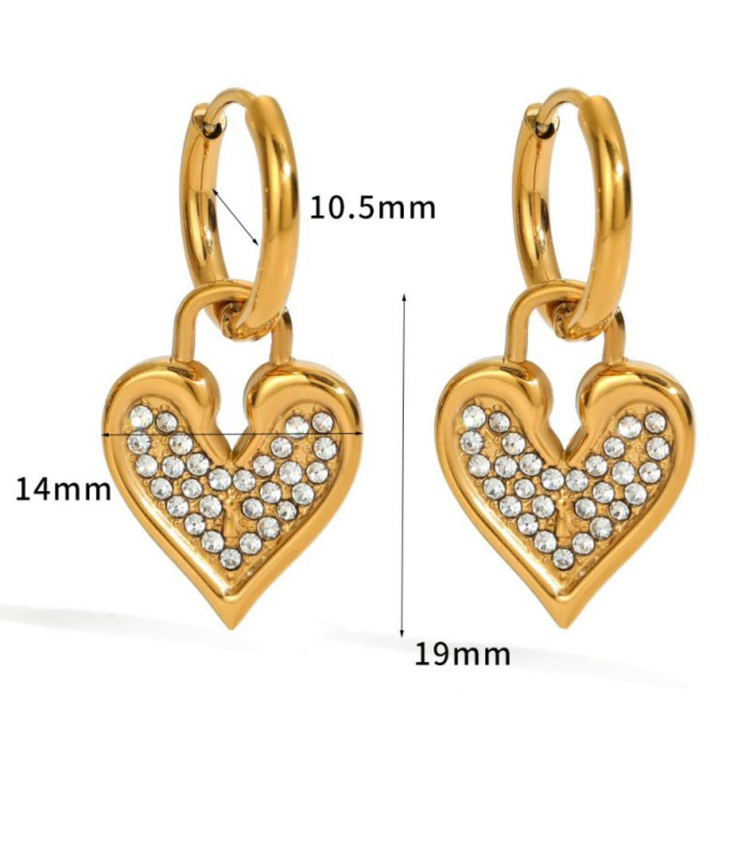 Aretes Diamond encrusted heart
