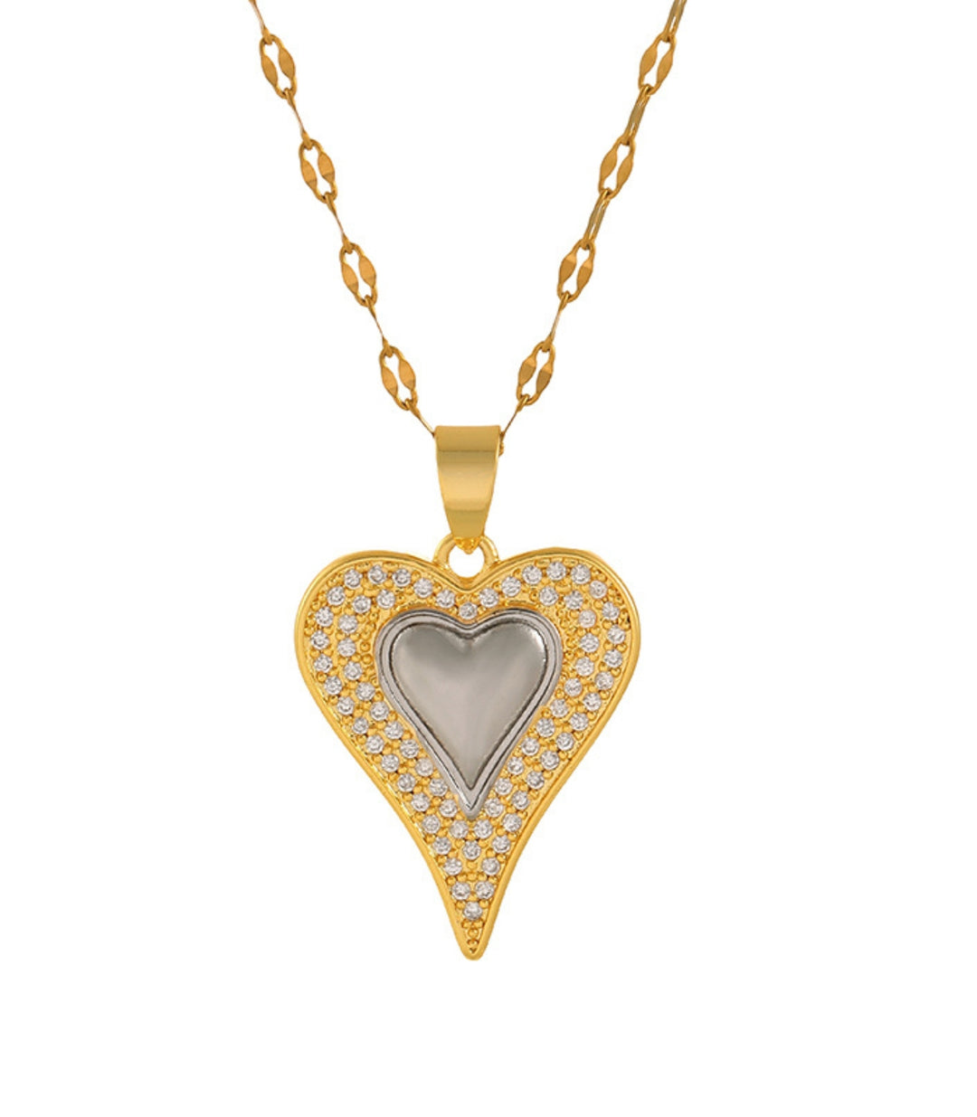Collar corazón bicolor