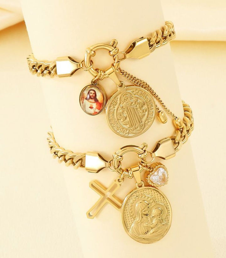 Brazalete Sagrado Corazón 18K