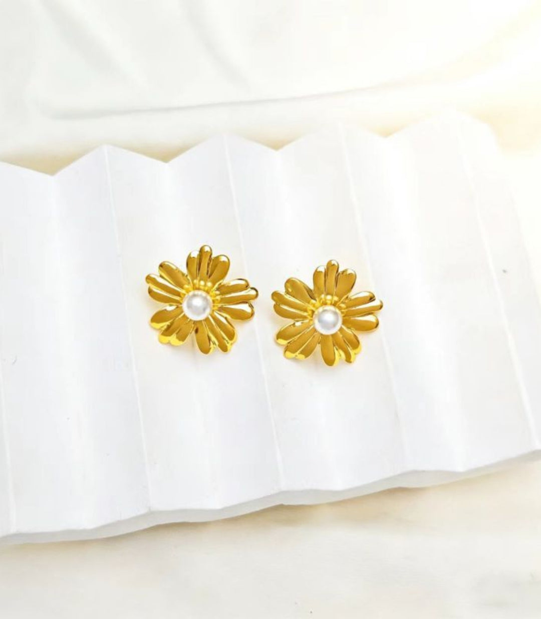 Aretes Pearl Sunflower