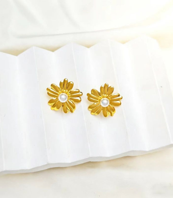 Aretes Pearl Sunflower