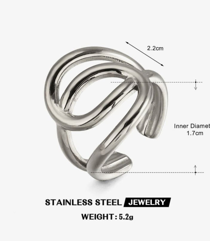 Anillo Silver Geometric Stackable