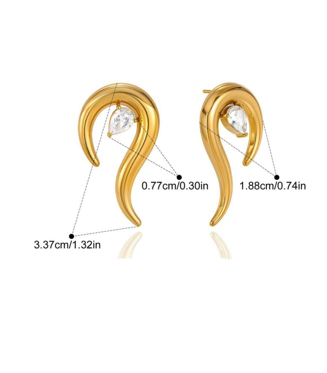 Aretes Zircon Studs 18K
