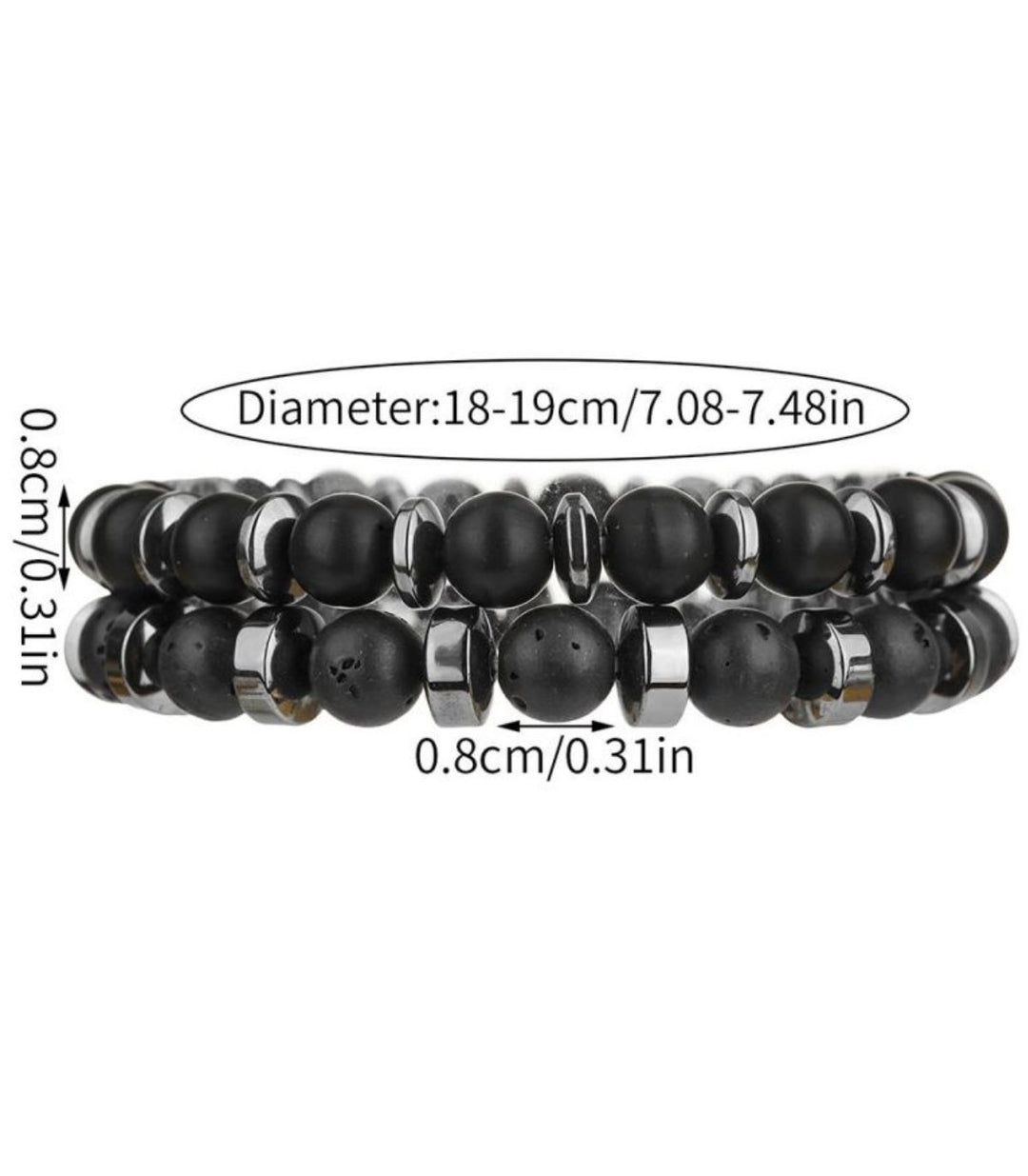 Brazalete black Volcanic Stone