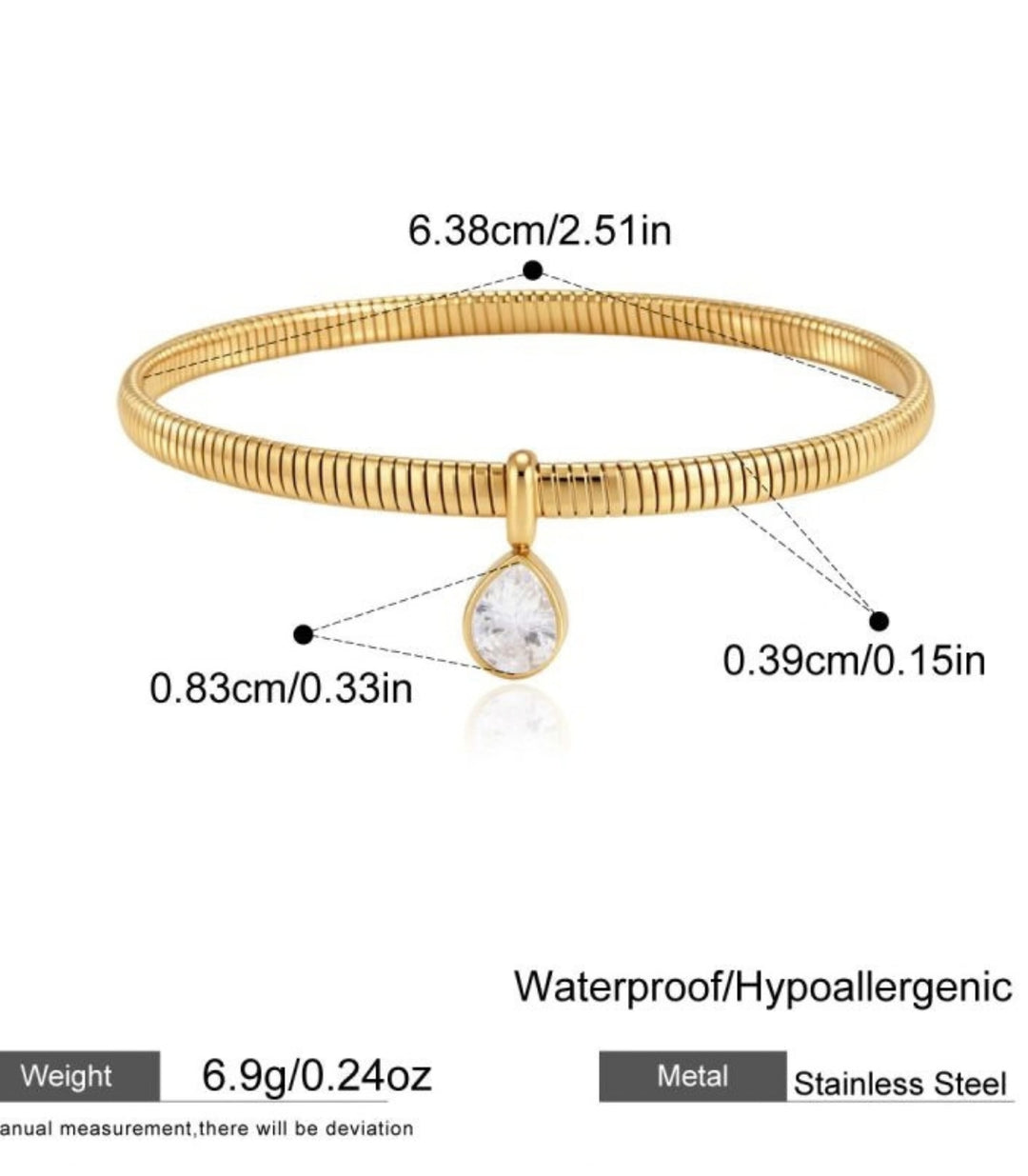 Brazalete Snake Chain Gota 18K