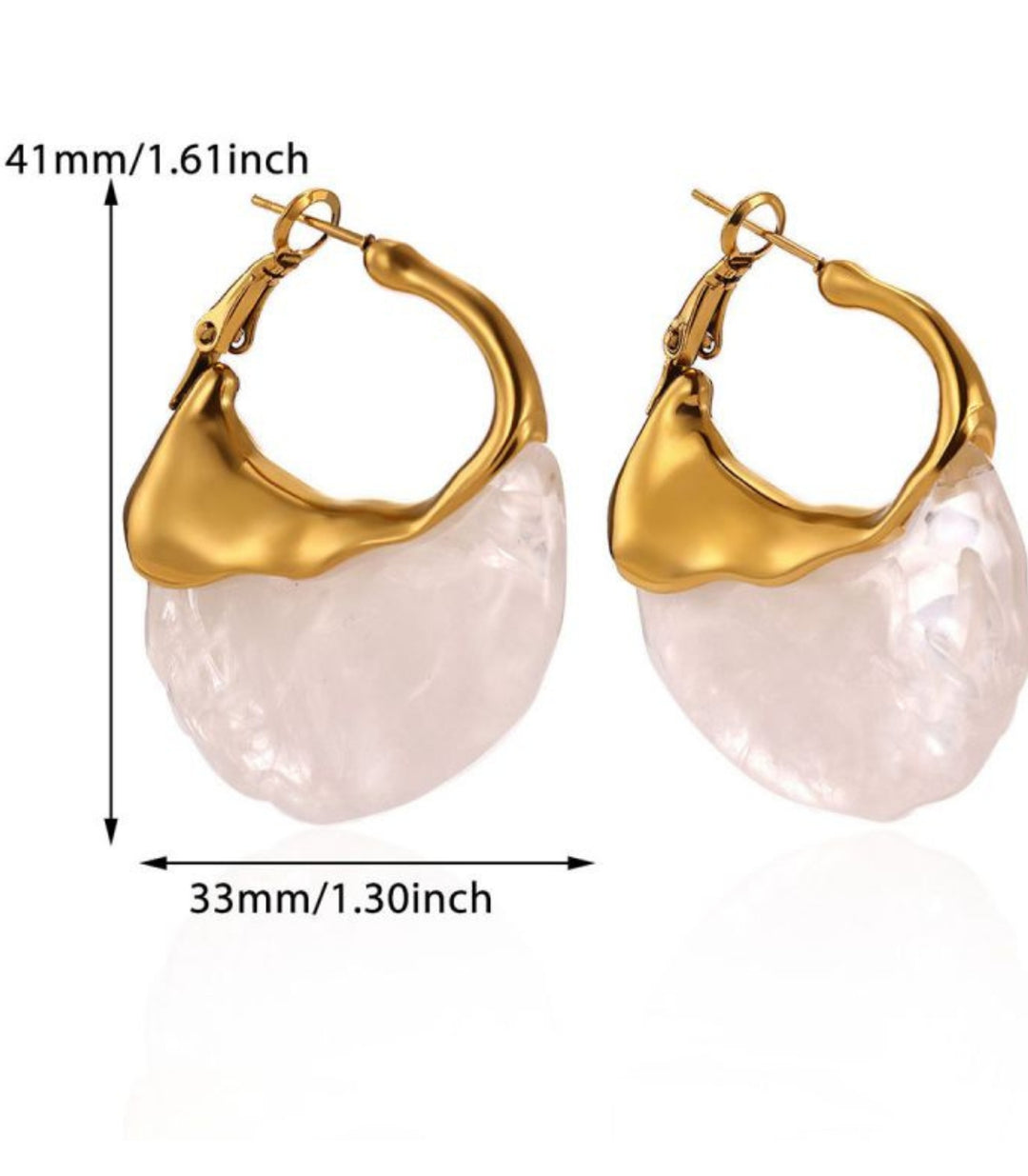 Aretes Irregular Resin Black 18k