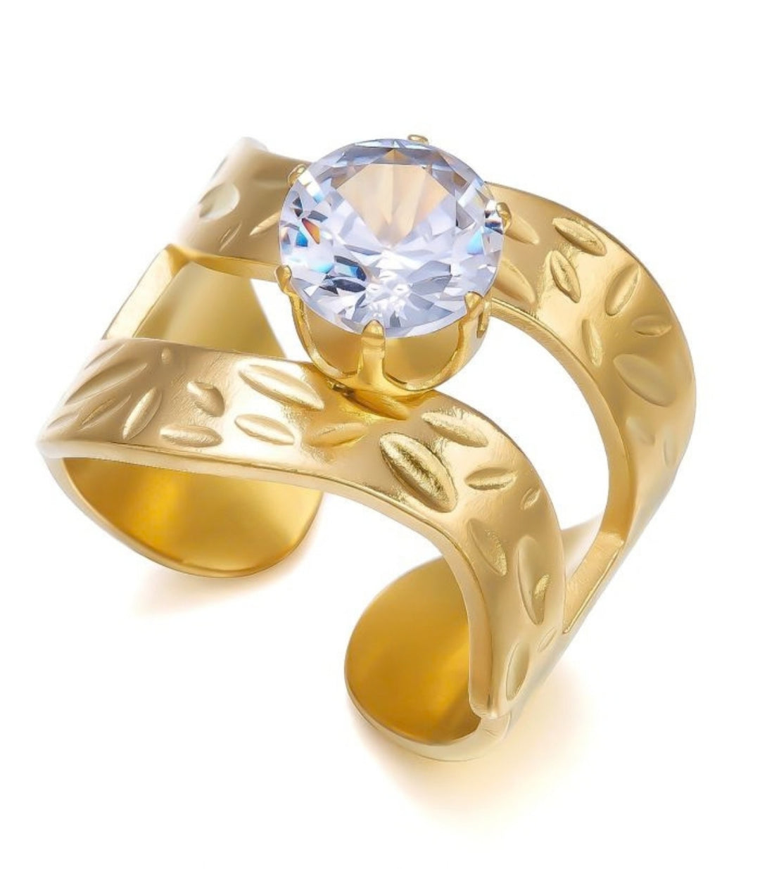 Anillo 6 Textured Wave Zircon