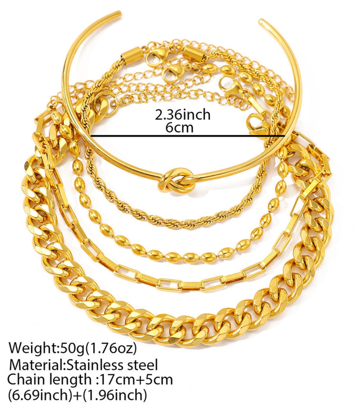 Brazaletes set de 5 dorado