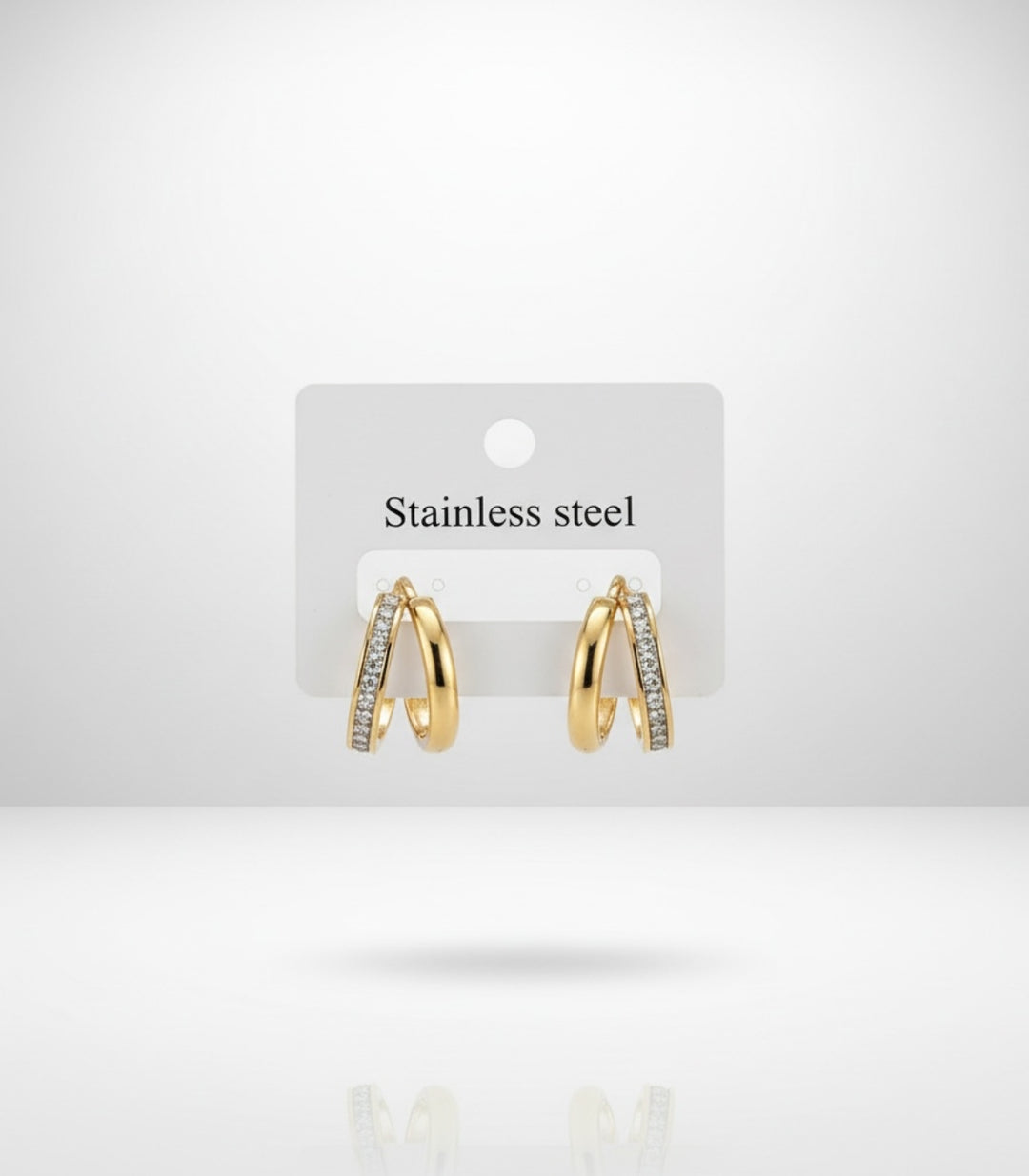 Aretes Pave Zircon C Shape 18k