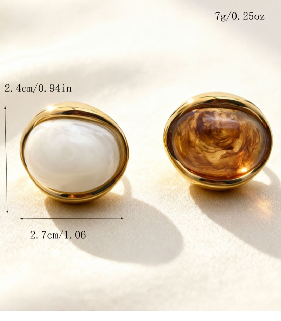 Anillo White Oval Resin