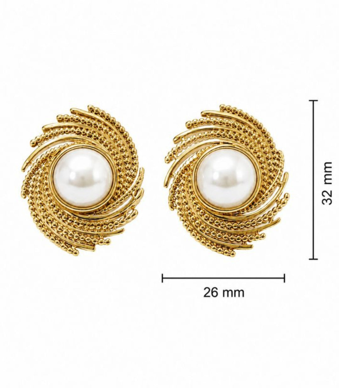 Aretes Round Pearl