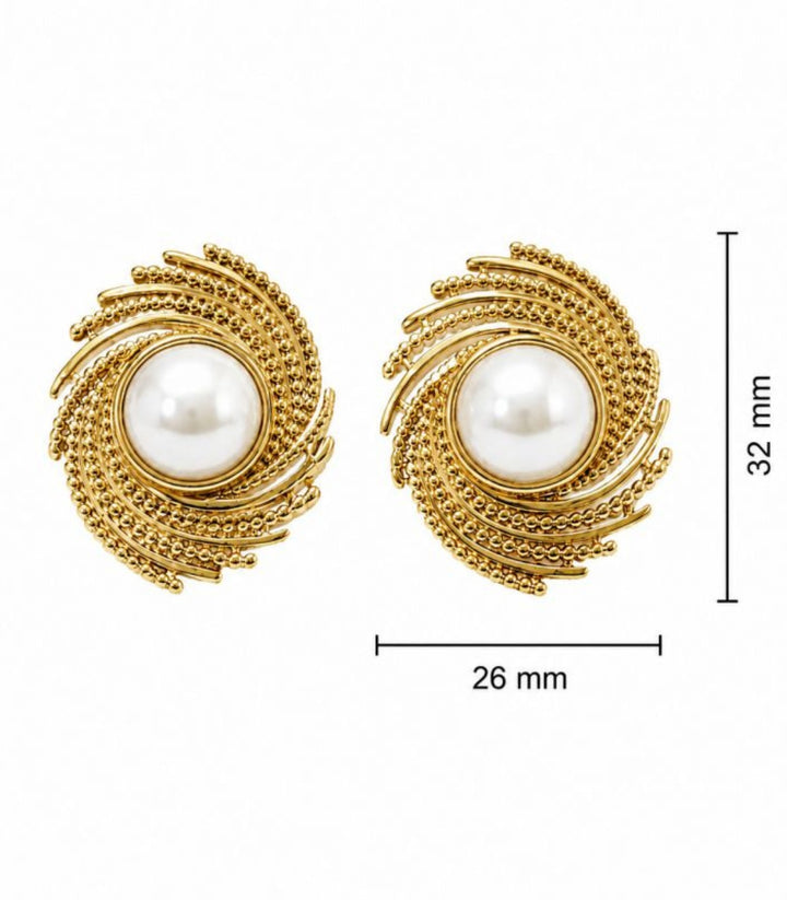 Aretes Round Pearl