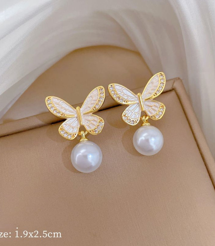 Aretes Pearl Butterfly