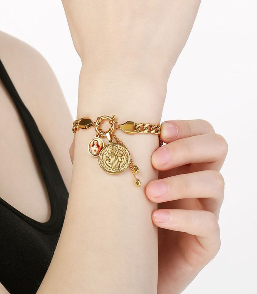 Brazalete Sagrado Corazón 18K
