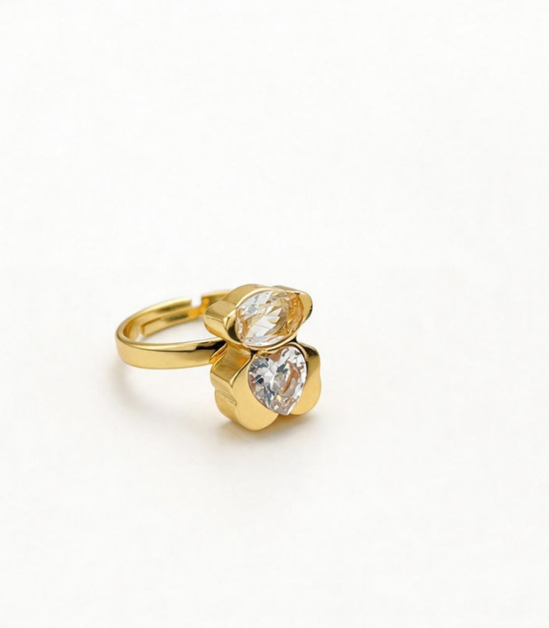 Anillo Dorado Oso con Zirconias
