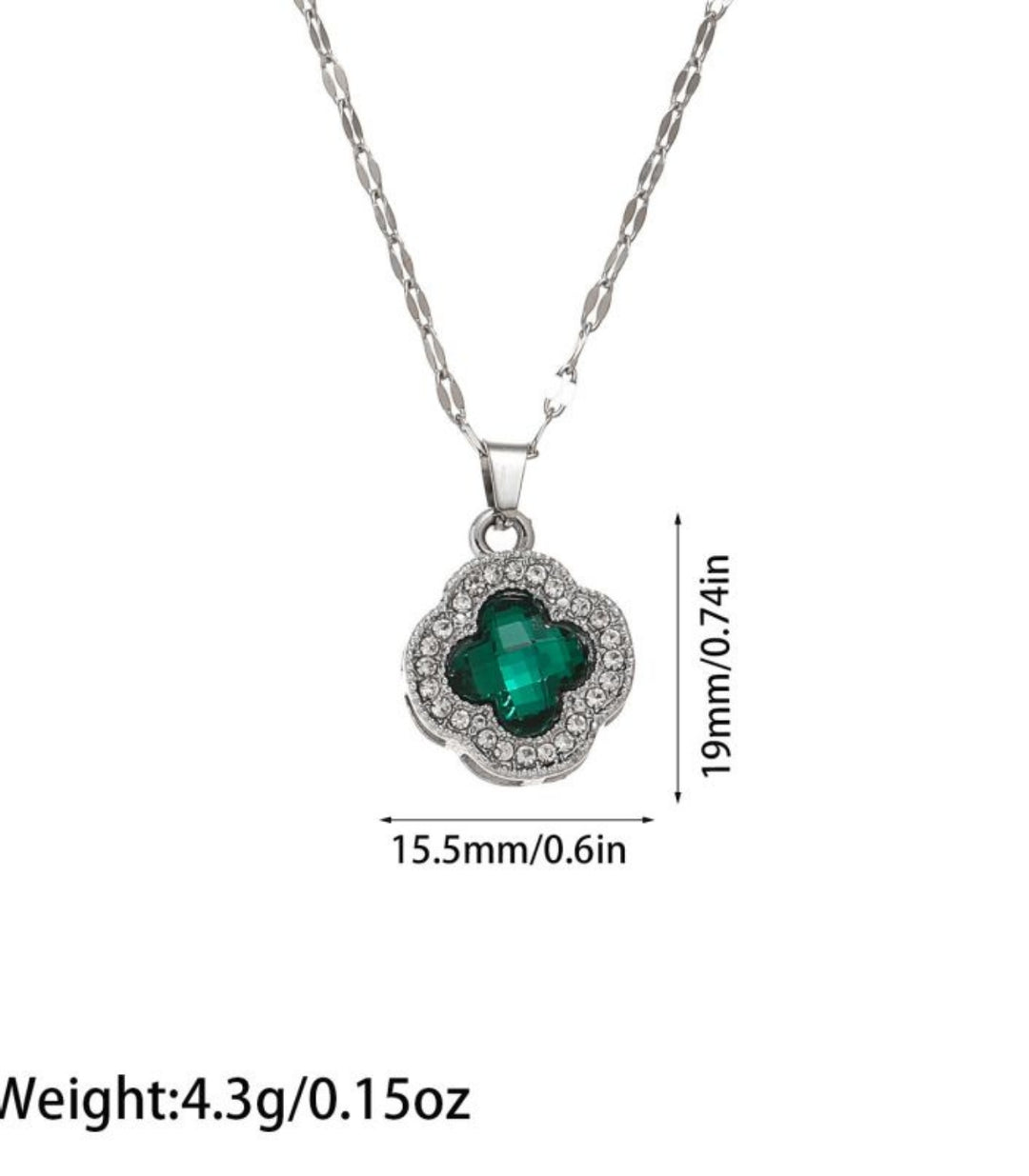 Collar Clover Verde Zirconias