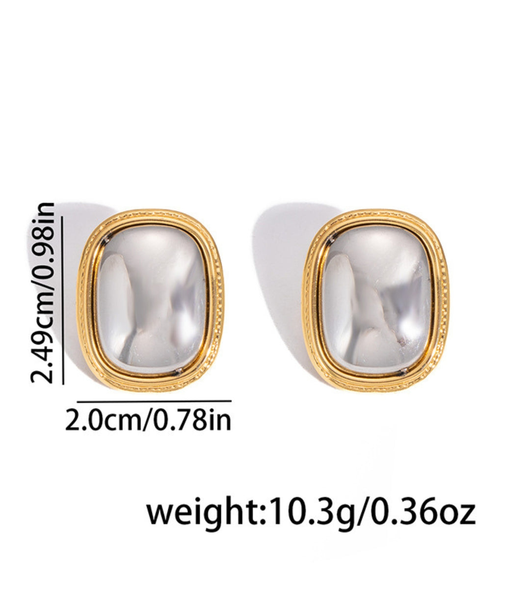 Aretes Cuadro Bicolor