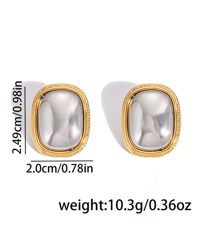 Aretes Cuadro Bicolor