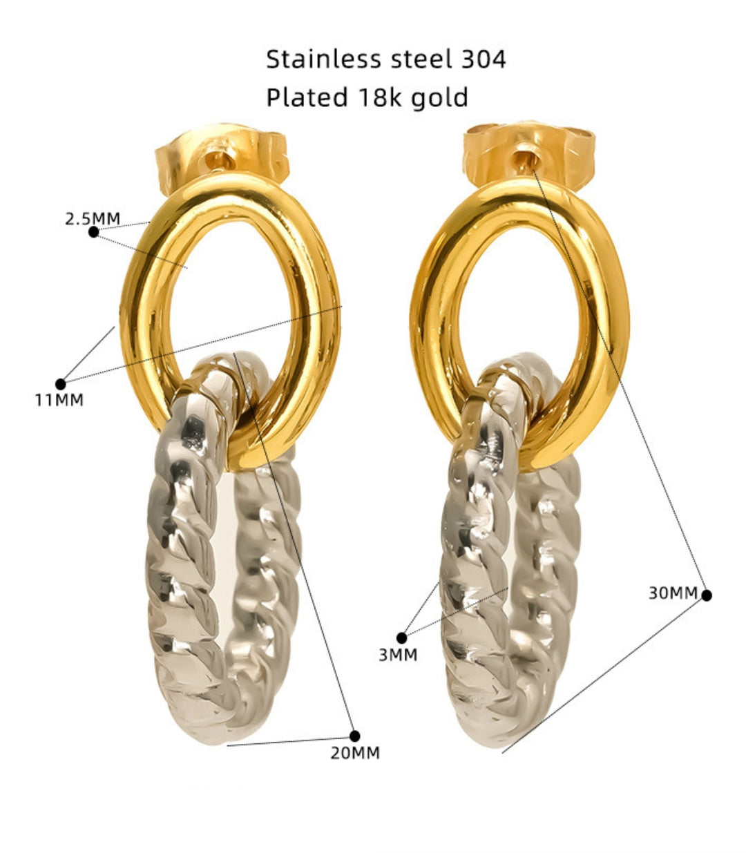 Aretes bicolor Hoop