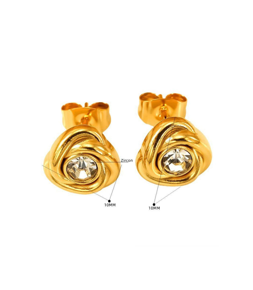 Aretes Flor con Zirconia 18K