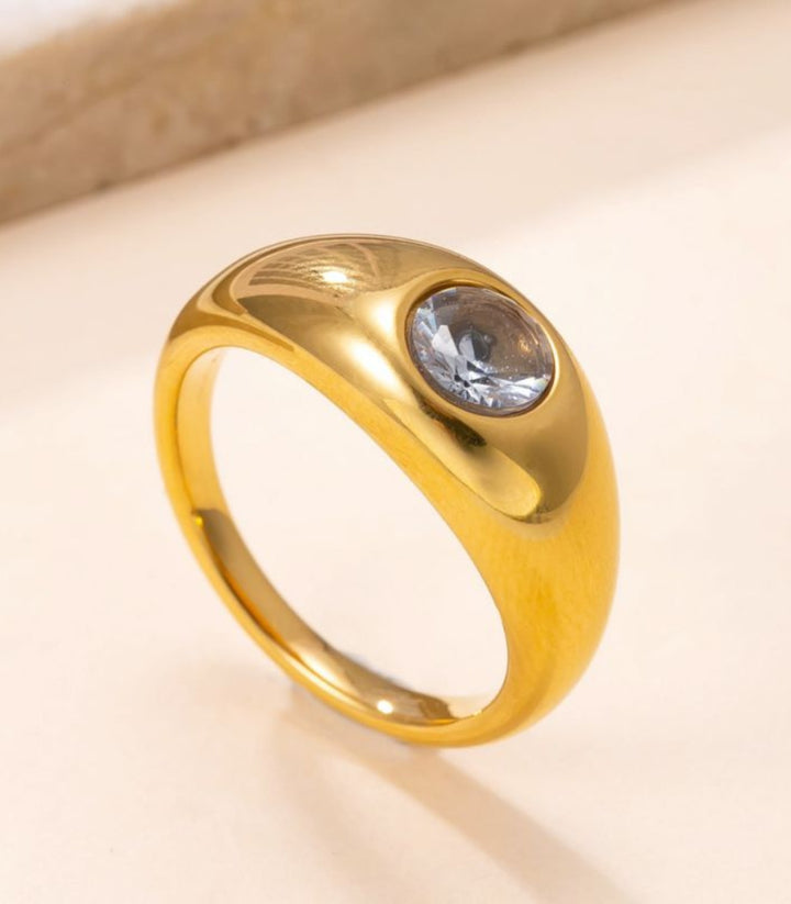 Anillo Round Zircon 18K #8