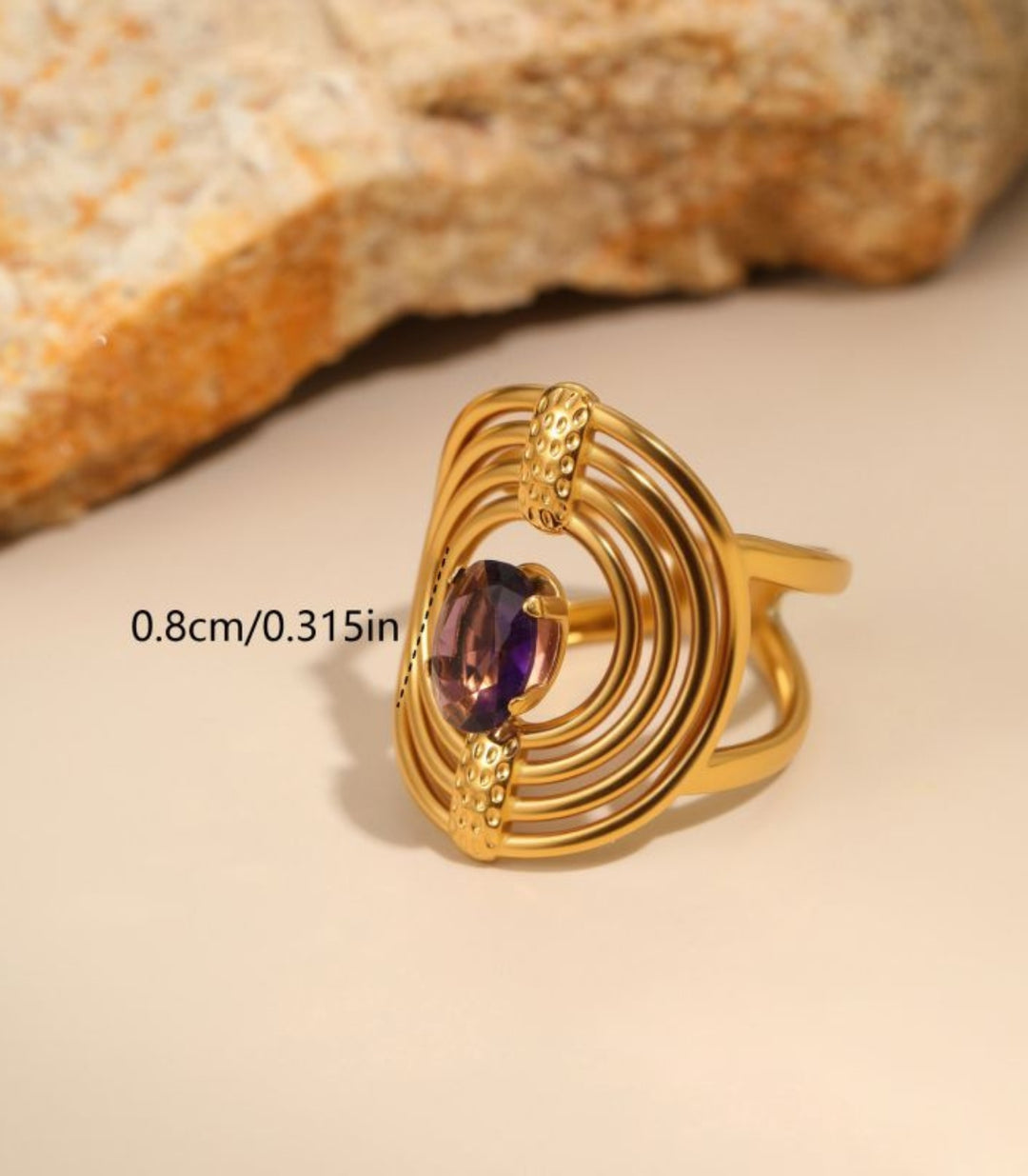 Anillo Amethyst Geometric
