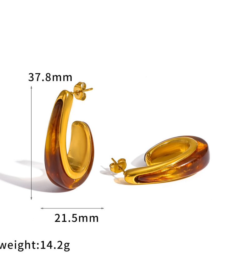Aretes Amber Resin Curved