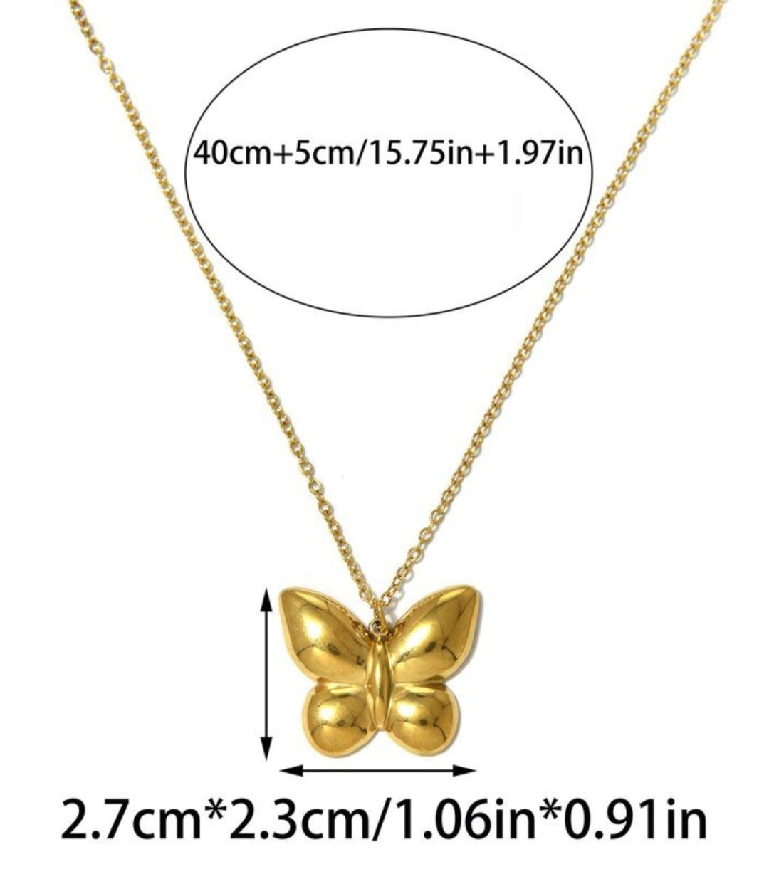 Collar Mariposa 3D 18K