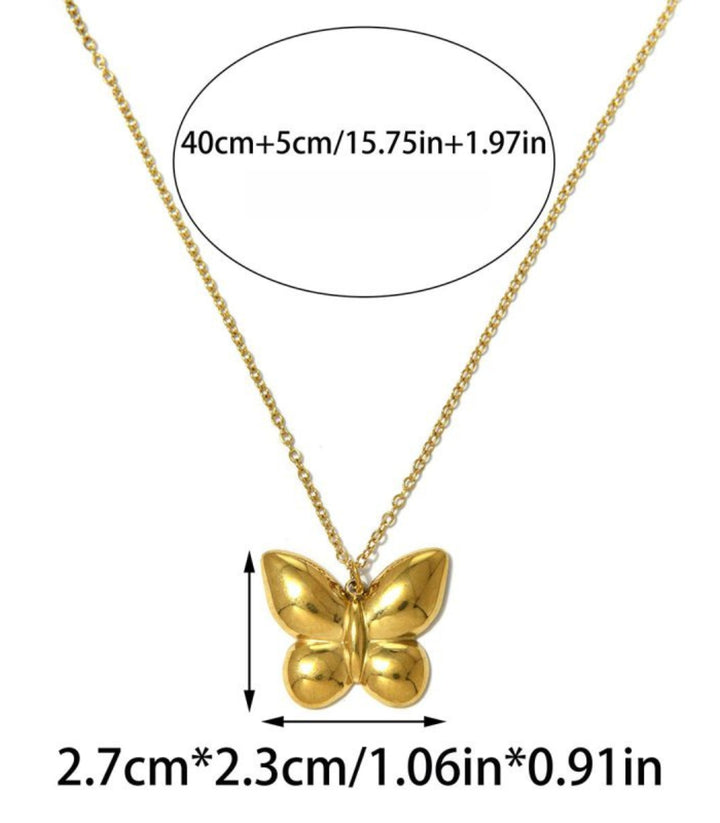 Collar Mariposa 3D 18K