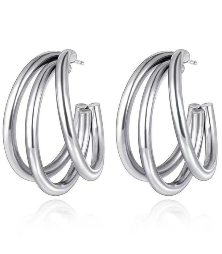 Aretes Silver Multilayer