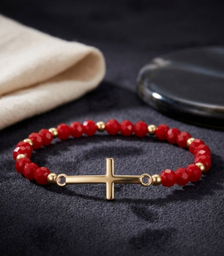 Brazalete Vintage Red Crystal Glass
