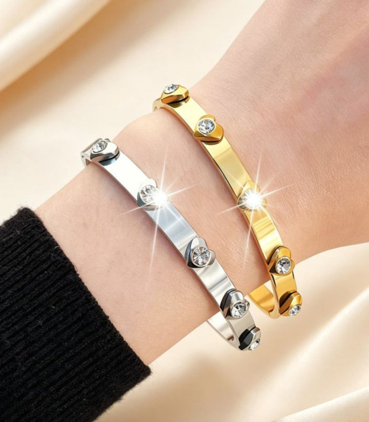 Brazalete Silver Diamond Heart
