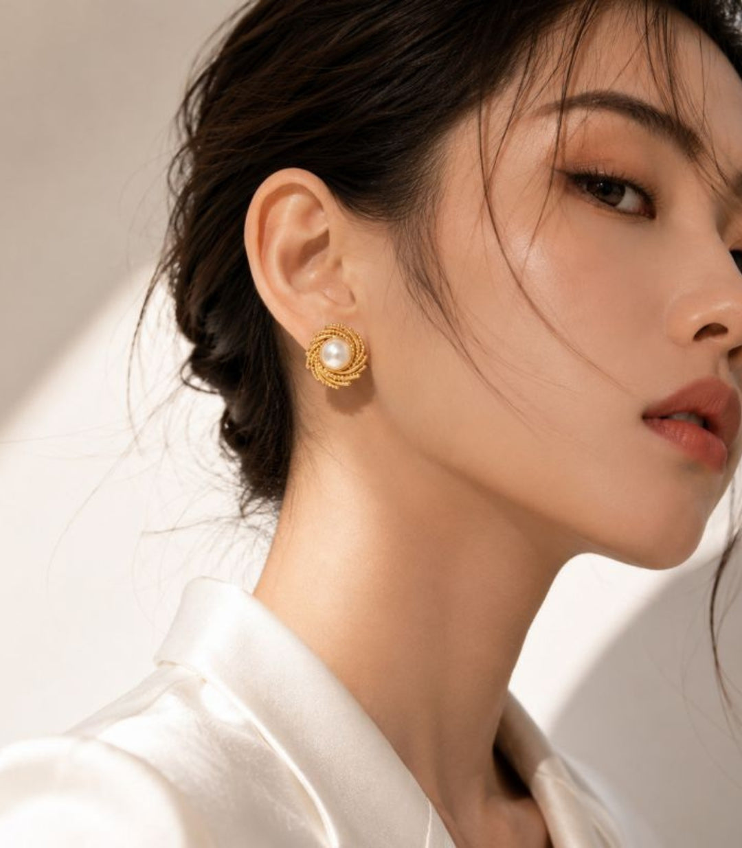 Aretes Round Pearl
