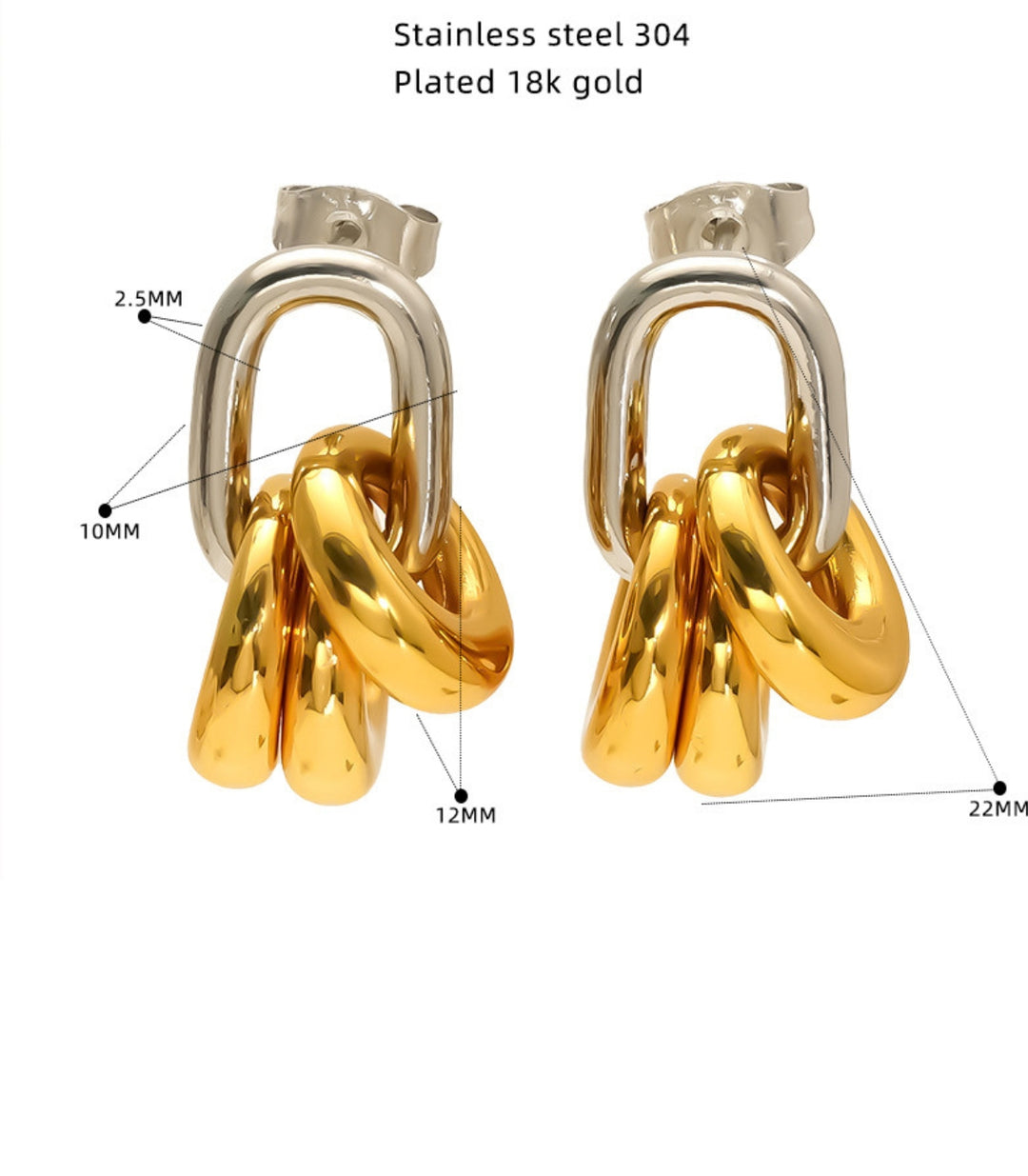 Aretes bicolor Steel Hoop