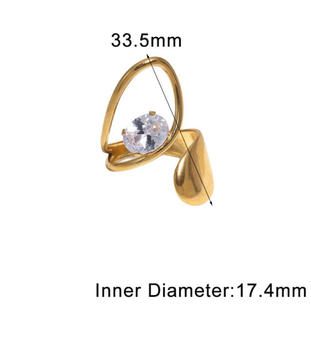 Anillo Irregular Piedra Oval