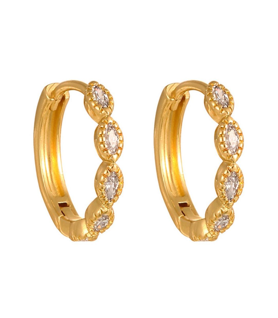 Aretes gold teardrop round