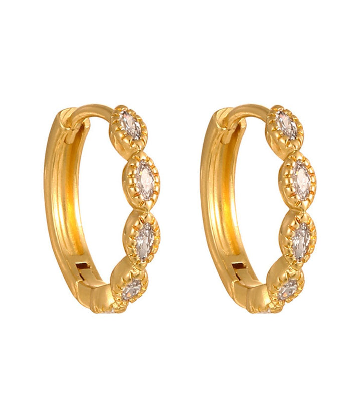 Aretes gold teardrop round
