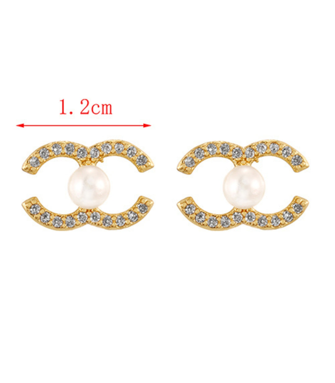 Aretes Zirconium Double C Pearl