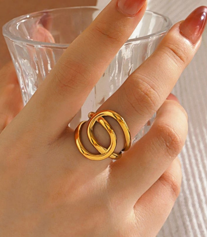 Anillo Gold Geometric Stackable