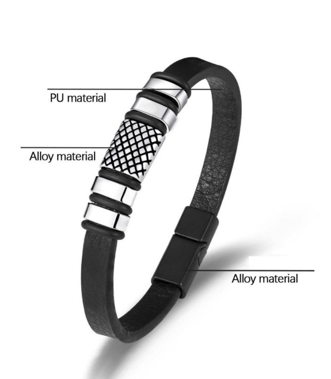 Brazalete Black Braided Leather