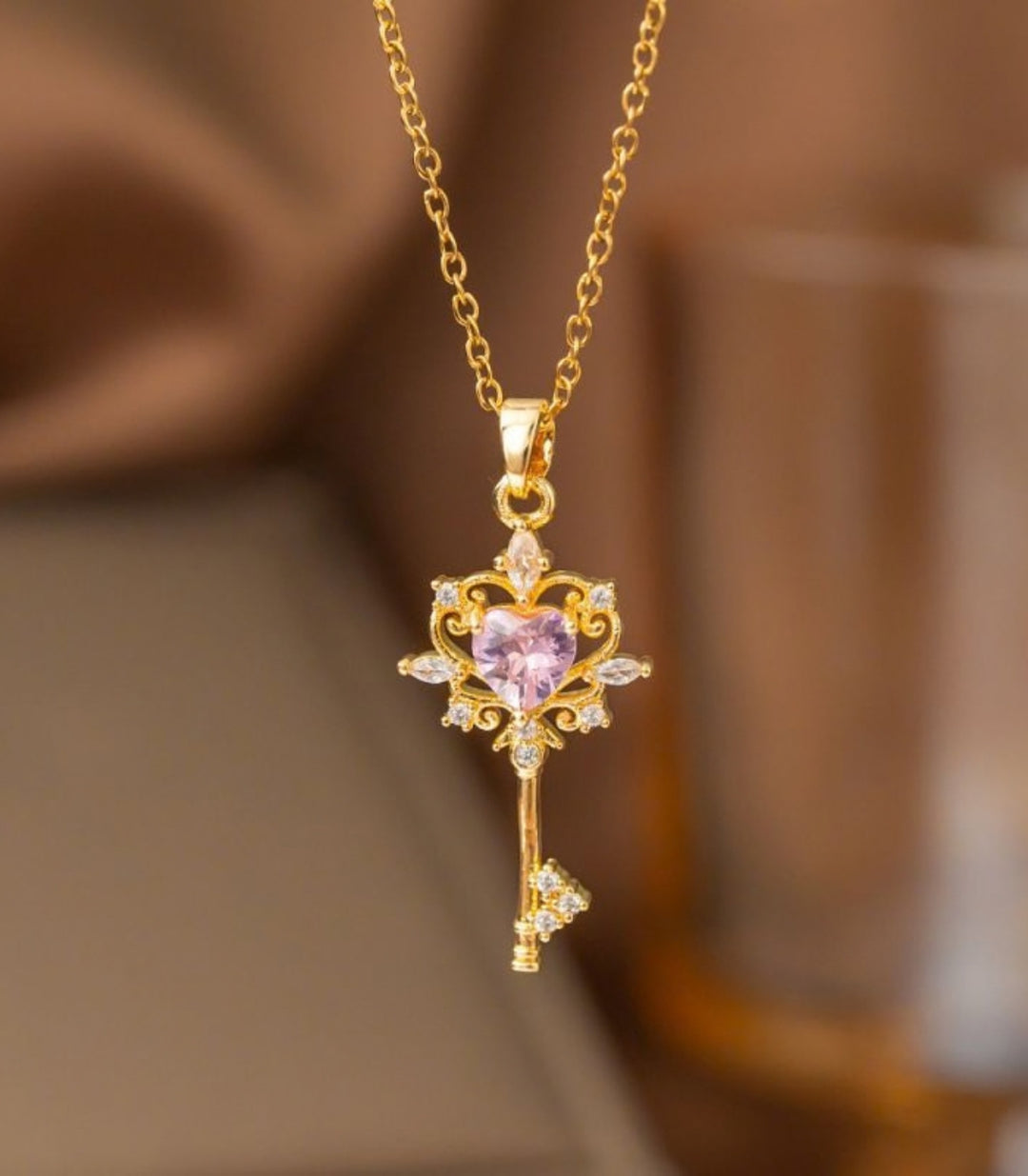 Collar Diamond Heart Key