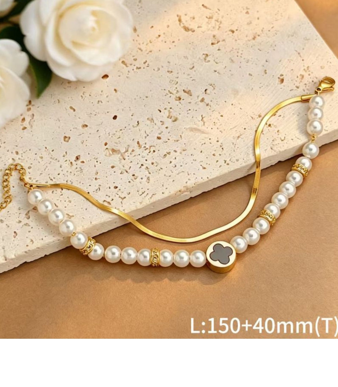 Brazalete Clover Pearl Double