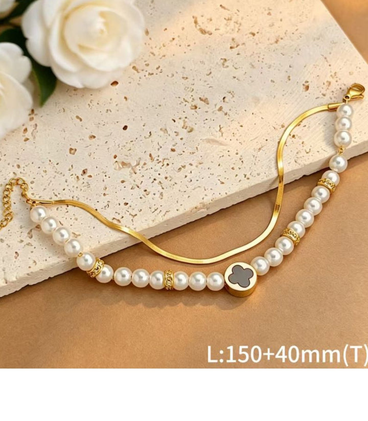 Brazalete Clover Pearl Double